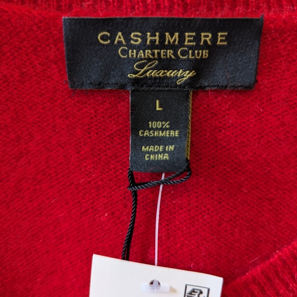 NWT Charter Club Red Cashmere Sweater - Picture 2 of 4